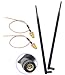 Set of 2 Omni-Directional Wi-Fi Long Range Dual Band 9 Dbi Antenna 2.4/5Ghz 802.11n/b/g and 2 RF U.FL Mini PCI to RP-SMA Female Pigtail Antenna Wi-Fi Cable (Kit for Routers, mini PCIe Cards)
