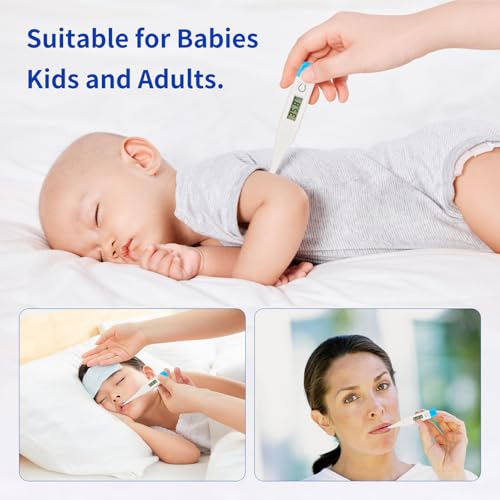 Image of Intelligent Digital Thermometer,LCD Display Screen,Fast Measurement,Suitable for Children and Adults,Easy to Maintain Cleanliness and Hygiene,Bringing Family Health,Light Blue