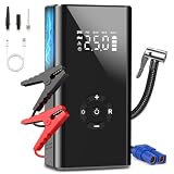 MOXIMX Arrancador de Bateria de Auto, Compresor de Aire Portátil, 10000 A 150 PSI, 12V Cargador de Batería para Coche, luz LED y Pantalla LCD...
