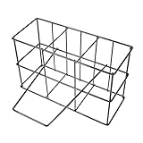 GLEAVI Handgefertigter Flaschenkorb für Bier und Milchflaschen Tragbares Aufbewahrungsgestell Fächer Schwarz für Ordnung im Haushalt und Unterwegs