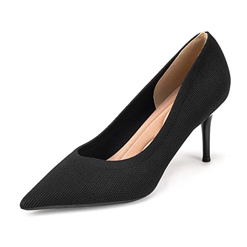 Womens Low Heel Pointed Toe Pump Shoes