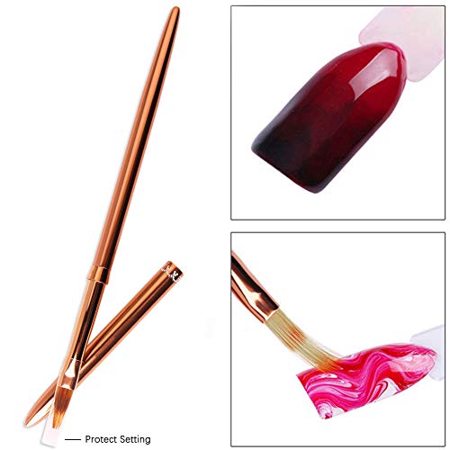 Image of 1Pc Kolinsky Nail Art Brushes, Ombre Nail Brush Rose Gold Acrylic Nail Design Tool Gradient Color Painting Pen Professional Manicure Brushes Nail Art Tools