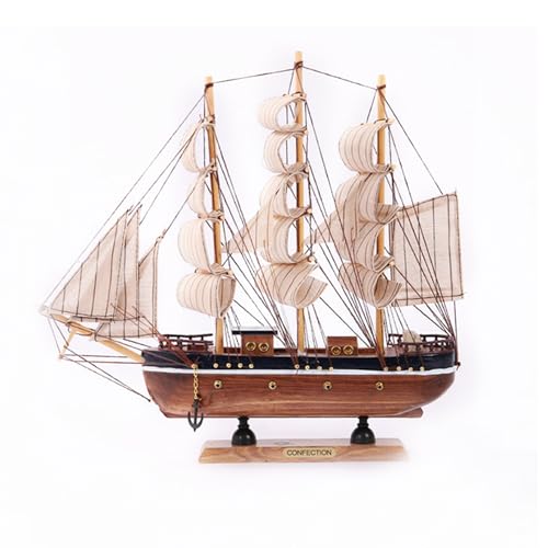 Stgbcst Segelboot-Modell-Ornamente Holz Segelboot Modell Segelschiff Maritime Deko Maritime Deko 34cm, für Desktop Büro, Wohnzimmer, Schlafzimmer,...