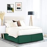 Pleated Bed Skirt, Easy Fit Bed Skirt, 14” Inch Tailored Drop Bed Skirt, Soft Double Brushed Premium Microfiber Ruffle Bed Skirt, Luxury Bedskirt Hotel Quality Bed Ruffle, Queen Bed Skirt Hunter Green