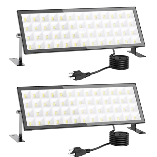 2pack Shop Lights,160w 21000lm Led Shop Light,Plug In Garage Lighting,Ip66 Waterproof Work Lights For Workshop,4.92ft Power Cord And On/Off Switch,6500k Super Bright Outdoor Flood Light For Warehouse by Meloght - Used condition - US$30.84
