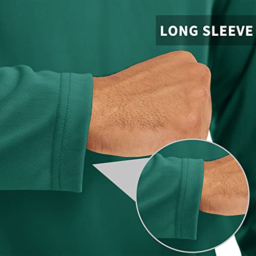 Crysully Mens Cooling Shirt Outdoor Fishing Shirt Spf Quick Dry Hiking Travel Shirt Pullover Emerald Green #TOP4
