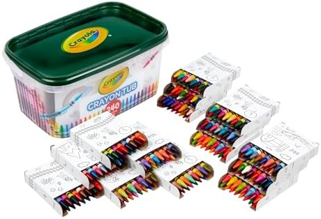 Crayola Crayon Tub (240ct),Bulk Crayon Set,Kids Coloring & Art Supplies,Crayons for Kids,Ages 3,4,5,Ink Color-Multicolor