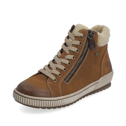 Remonte Damen High-Top Sneaker D0770, Frauen Halbschuhe,lose Einlage,wasserabweisend,remonteTEX,straßenschuhe,Strassenschuhe,braun Kombi (22),38 EU