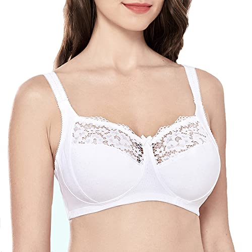 Soutien-gorge minimiseur en dentelle non doublé à couverture complète blanc taille 25F