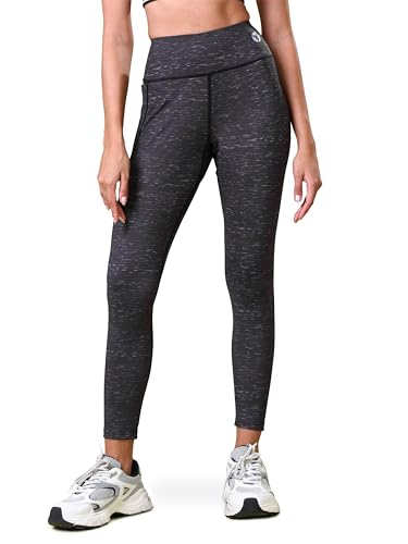 Image of TECHNOSPORT Womens High Rise Skinny Fit Activewear Tights for Running, Gym and Sports