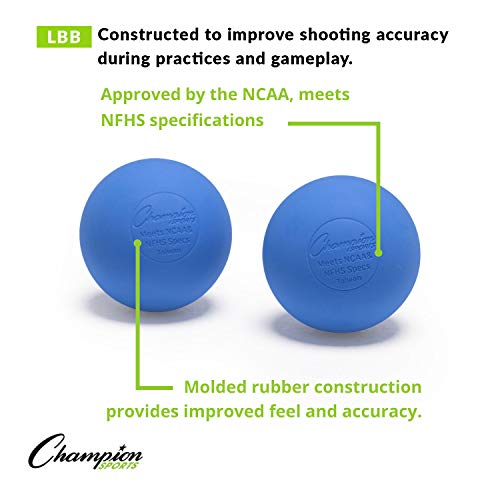 image for Champion Sports Colored Lacrosse Balls: Blue Official Size Sporting Go
