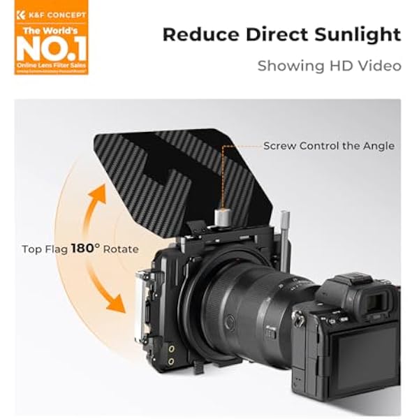 K F Concept Matte box set with ND8 filter 4 x 5.65 для DSLR и беззеркальных камер совместим с объективами 67 мм 72 мм 77 мм 82 мм 95 мм