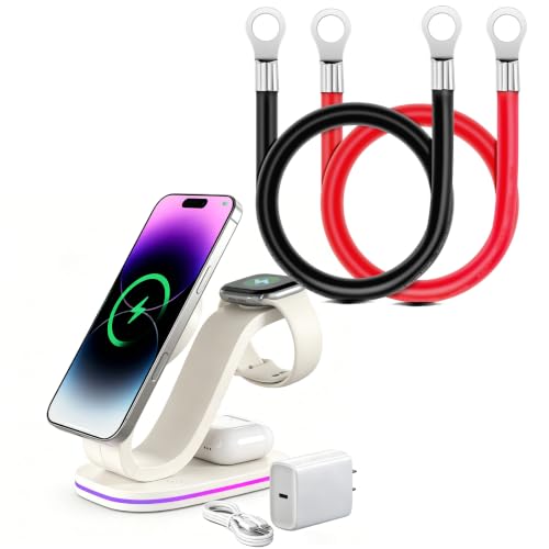 Image of LDOPTO 15W 4 in1 Fast Charger Station for iPhone, iWatch and AirPods | Charger Stand Multiple Devices for Apple - iPhone 17 16e 16 15 14 13 12 - Watch 11 10-Airpods 4 3 Pro, 35W Charger Included