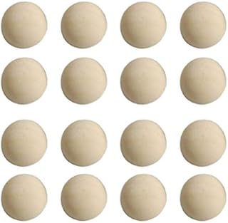 Supvox 30pcs Split Wood Balls Unfinished Half Wooden Balls to Paint DIY Christmas Ornament Crafts (Light Yellow 30mm)