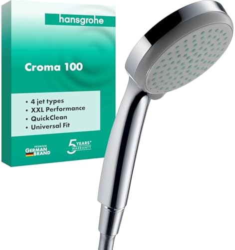 hansgrohe Croma 100 - Pommeau de douche 4 types de jet, Douchette...