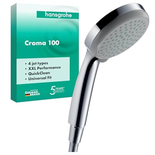 hansgrohe Croma 100 - Douchekop, ronde Handdouche (⌀ 100 mm) met 4 jets, met anti-kalk functie, chroom, 28535000