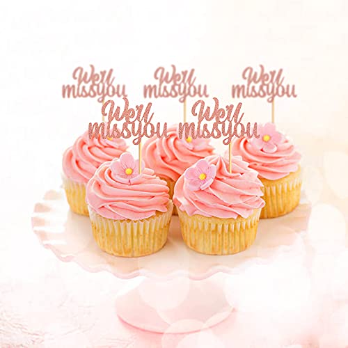 Keaziu 36 Pack Rose Gold We Will Miss You Cupcake Toppers For Retirement Party Decorations Graduation Party Going Away Party Office Work Party Farewell Party Decorations Supplies #TOP22