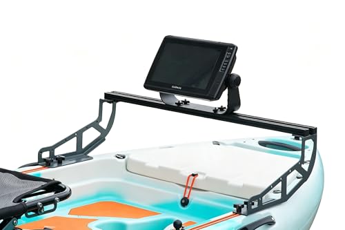 Kayak Captain's Bridge Crossbar, Heavy-Duty Aluminum Dual T-Track Console, Width-Adjustable Fish Finder Mount, Graph & Electronics Accessory Mount for Fishing Kayaks (32")