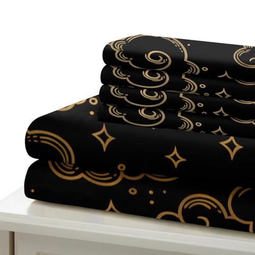 Housse de couette lune 140x200 cm en microfibre avec parure de lit 3D