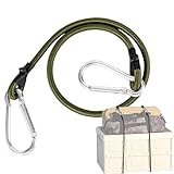 Cuerda Elástica,Fuerte Elástica Ajustable Resistente,Cordón con Mosquetón Portátil - para Entusiastas Escalada Camping Fitness Senderismo Y Estiramiento Exterior