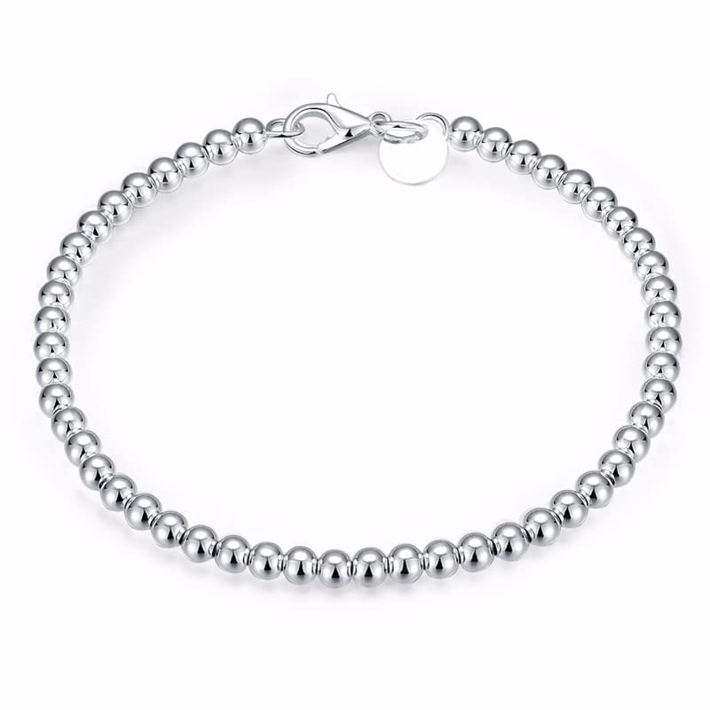 Bracelet perles rondes 4 mm : idée cadeau idéale pour femme
