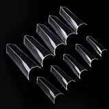 enForten 500pcs Fake Nails Tips Clear Triangle Shape French Artificial Acrylic False Nails For Women