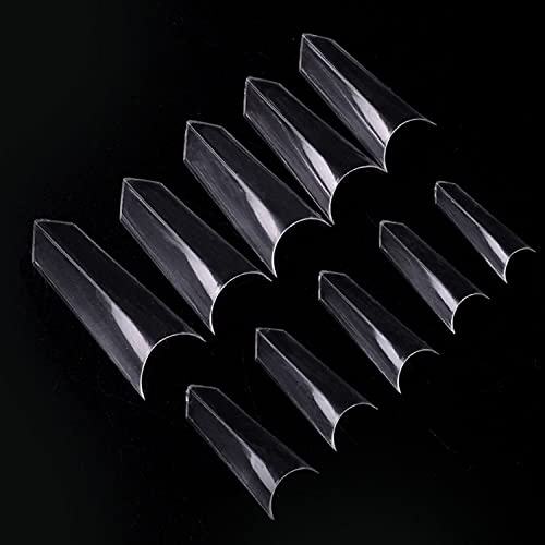Enforten 500Pcs Fake Nails Tips Clear Triangle Shape French Artificial Acrylic False Nails For Women Nail Salons & Diy Nail Art Manicure Decoration #TOP14