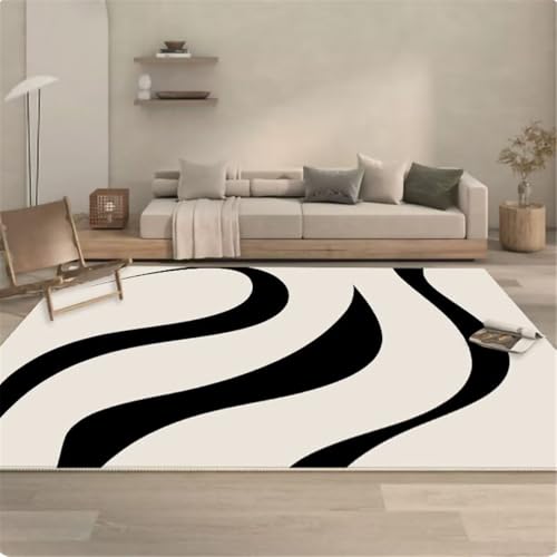 Tapis garçon chambre au design moderne noir et blanc idéal pour les jeux de bébé
