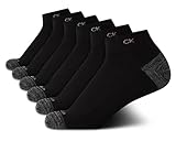 Calvin Klein Quarter Socks for Women - 6 Pack Cushioned Ankle Socks - Low Cut, Breathable, Lightweight, Athletic Design for Running, Walking & Daily Use, Black Multi, Size 4-10