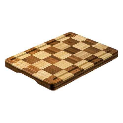 Small wooden Cutting Board, Checkered Cutting Board, 10"x 7" Bamboo