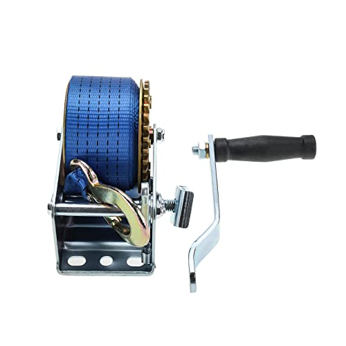 BTSHUB 600lbs/272kg Hand Winch, Heavy Duty Hand Crank Gear Winch, Polyester Strap with Hook, for ATV Boat Trailer Marine - Image 5