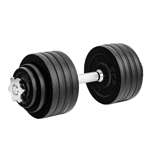 Yes4All 52.5 LB Adjustable Dumbbell, Cast Iron Weights for Home Gym with Bars, Plates, Collars, Hand Weight Single