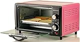 Ovente Countertop Toaster Oven with Timer, 800-Watts, 10-Liter Capacity, Includes Removable Baking Pan/Drip Tray, Pink (TO5810P)