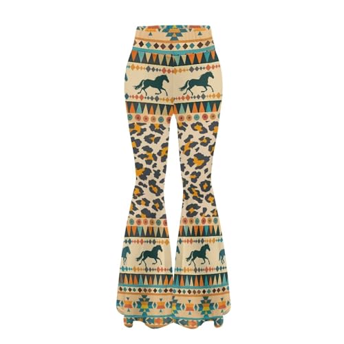 Women's High Waist Tummy Control Stretch Flare Leg Pants XS-2XL