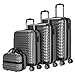Produktbild NEWTECK NUMADA - Gepäck-Set und Kulturbeutel 4 Stück Mod Grau, groß 75cm, mittel 63cm, klein 53cm und Kulturbeutel, ABS, starr, widerstandsfähig, 4 Doppelräder, leicht, seitliches Kombinationsschloss