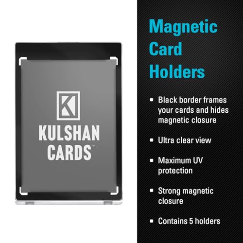 Black Border Magnetic Card Holder One Touch Case with UV Protection for 35PT Cards Compatible with Sports TCG MTG CCG Entertainment Cards - 5 Pack by Kulshan Cards - Used condition - Image 2