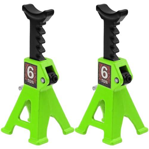 4Pcs ShareGoo 1/24 RC Scale Toy Decoration Metal RC Mini Toy Jack Stands Simulation Compatible with 1/18 1/24 RC Crawler SCX24 AX24 TRX4M FCX24 RC Crawler Car (Green)