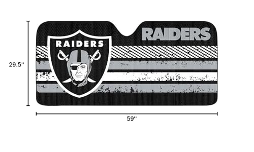 Image of Fanmats NFL Windshield Sun Auto Shade, Sun Shield Sun Visor Accordion tri-fold for Storage 59 inch x 29.5 inch, Colorful Team Design