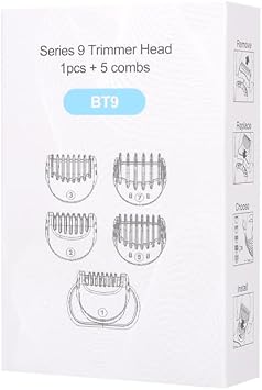 Shaver Beard Trimmer Head Compatible + 5pcs Comb Trimming Attachment Compatible with Series 9 Electric Razors, 9292cc, 9293s, 9295cc, 9296cc, 9297cc, 9299s 9370cc, 9385cc, 9390cc