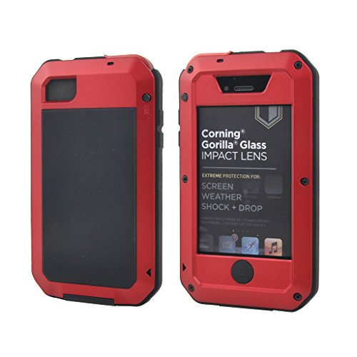 iPhone 4S Aluminum Case, COMC HOT Aluminum Metal Extreme Shockproof Dust/Dirt Military Heavy Duty Cover Case Skin for Apple iPhone 4 4S (Red)