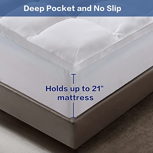 Sopat 3 Inch Memory Foam Mattress Topper Queen Size Dual Layer Comfort Pillow Top Mattress Pad For Back Pain Relief (2" Gel Memory Foam+ 1" Pillow Top Cover) #TOP5