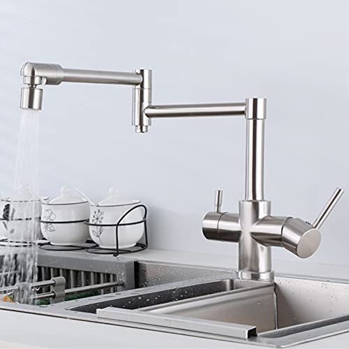 Grifo de cocina de 3 vías de latón macizo y diseño plegable premium 6