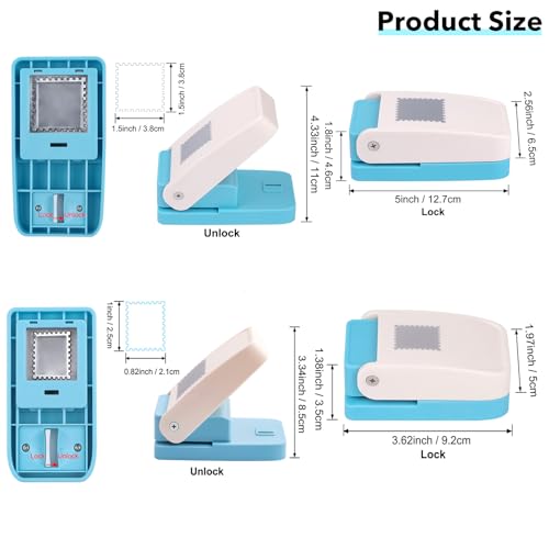 BAOFALI 2Pcs/Set Stamp Puncher 1.5x1.5inch &1x0.8inch Rectangular Postage Stamp Punch |Stamp Hole Puncher| Lever Action Paper Punches for Crafting Scrapbooking DIY Card Making Arts Crafts Supplies by BAOFALI - Image 2