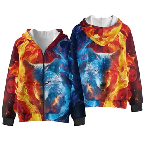 Kid's Fleece Hoodie for Boys Full Zip Up Hoodies Hooded Sweatshirt Jacket Coat Outdoor Casual Zipper Hoodies Hoody