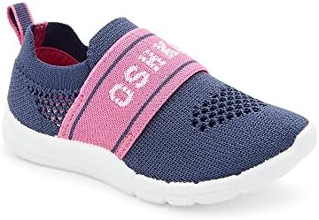 OshKosh B'Gosh Girls Powell Sneaker, Navy/Pink, 8 Toddler