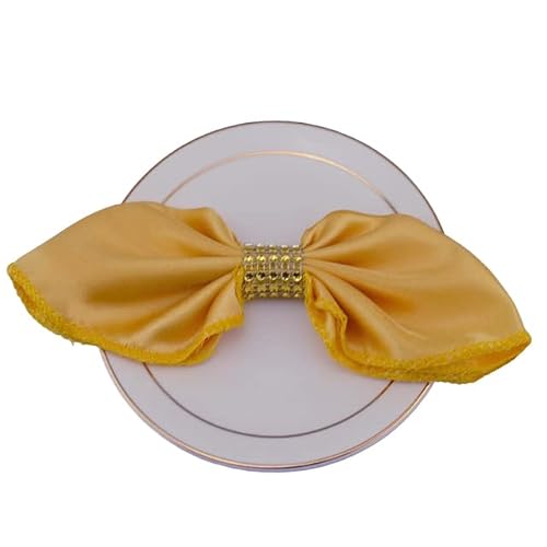 Silky Satin Cloth Napkins, Rose Gold Wedding Birthday Banquet Christmas Party(Gold,12PC-30 * 30cm)