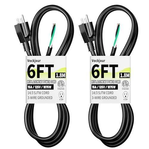 Vockjour 6 ft 14/3 Pigtail Replacement Power Tool Cord, NEMA 5-15P Black by Vockjour - Used condition - US$14.44