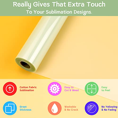 HTVRONT Clear Sublimation HTV Vinyl Matte 12" X 20FT - Sublimation Vinyl High Transfer Rate - Bright Smooth Washable HTV for T-Shirt/Hat/Pillow/Bag by HTVRONT - Image 3