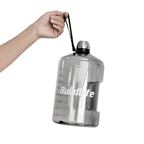 image for BuildLife 73OZ(2.2L) Water Bottle Motivational Fitness Workout with Ti