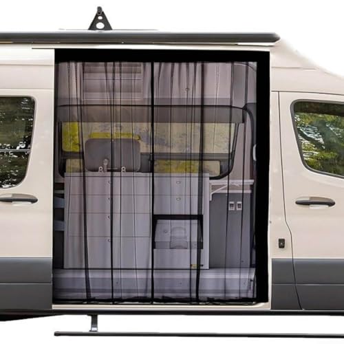 Getdoublerich Magnetic Fly Screen 71" x 59" RV Curtain Central Magnetic Fly Screen for Mercedes-Benz Sprinters Vans and Other Campers Suitable for